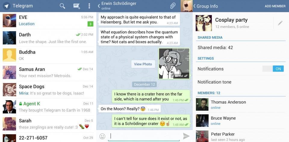 Telegram, app de mensagens russo.