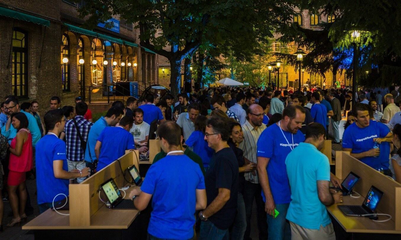 Festa de lançamento do Windows 10 em Madrid.