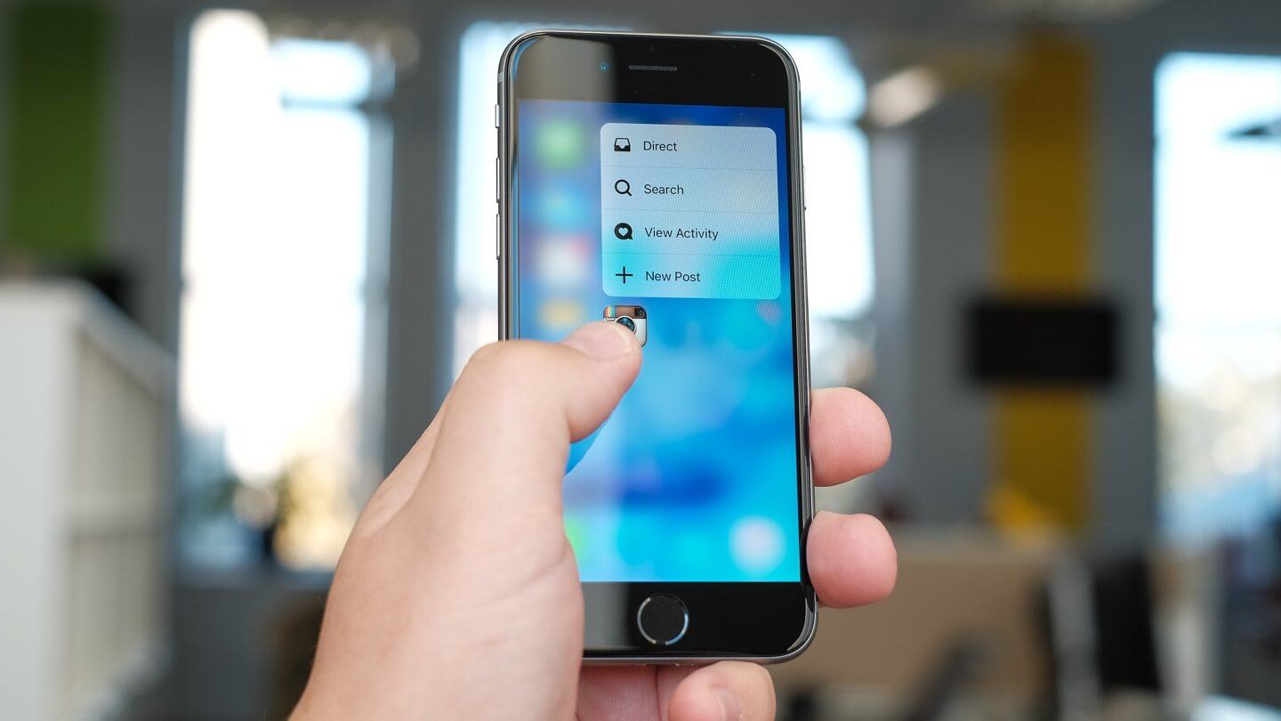3D Touch no Instagram do iPhone 6s.