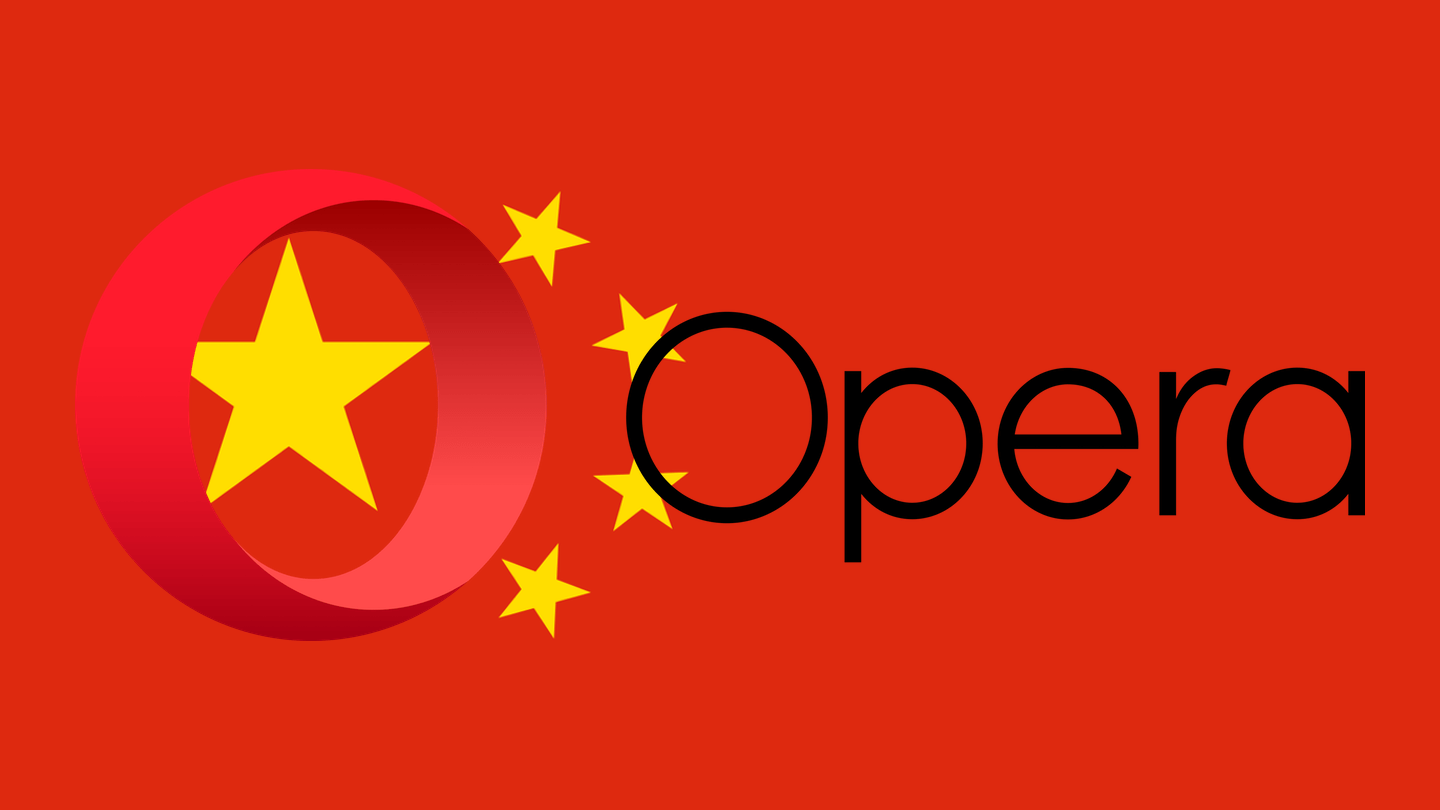 Logo do Opera com bandeira da China.