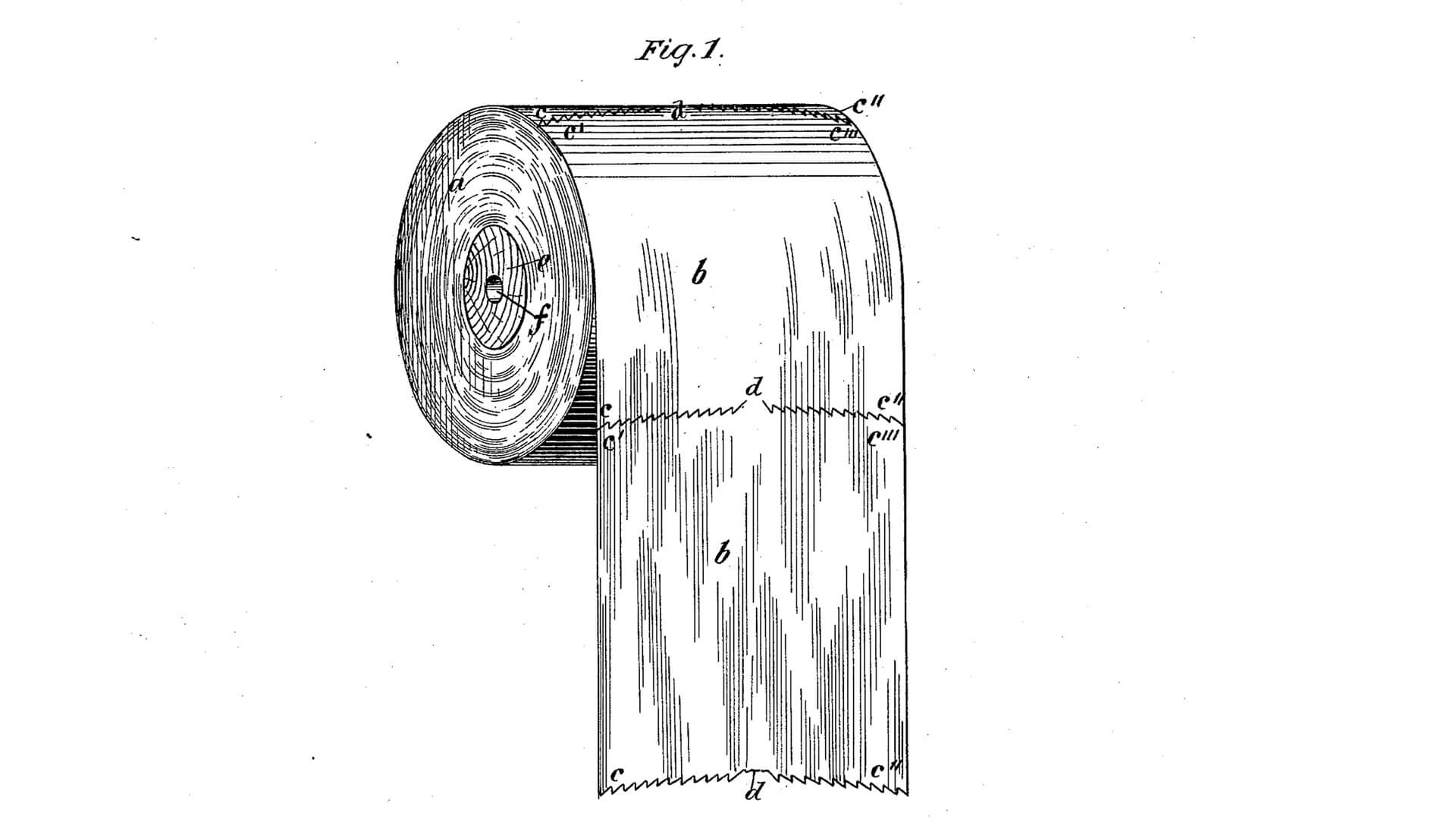 A famosa patente com a orientação correta do rolo de papel higiênico.