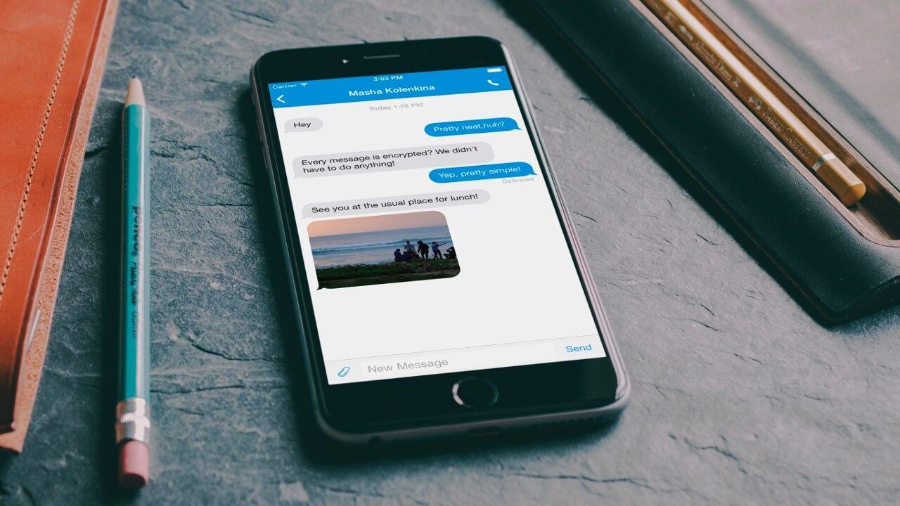 Imagem de divulgação do Signal em um iPhone.