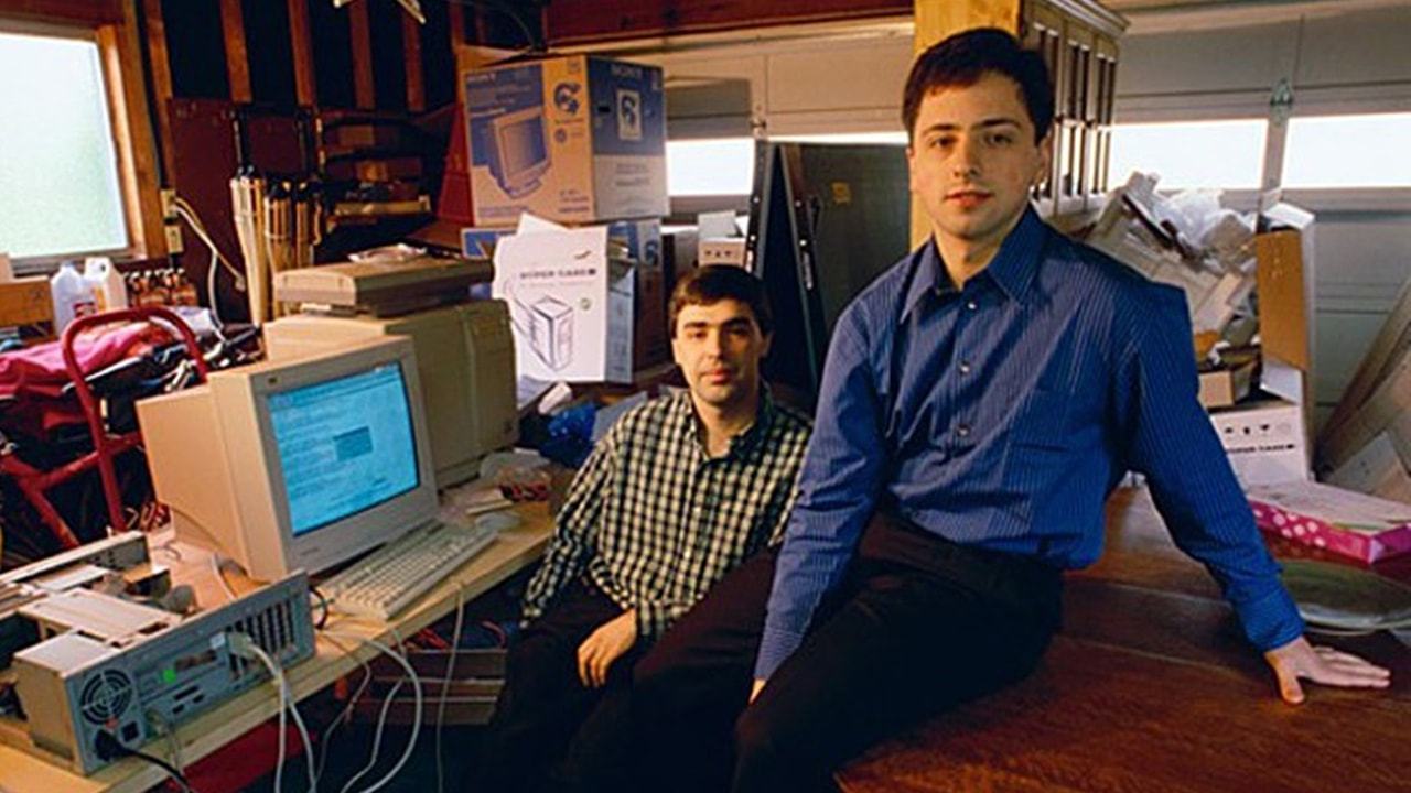 Larry Page e Sergey Brin no início do Google.