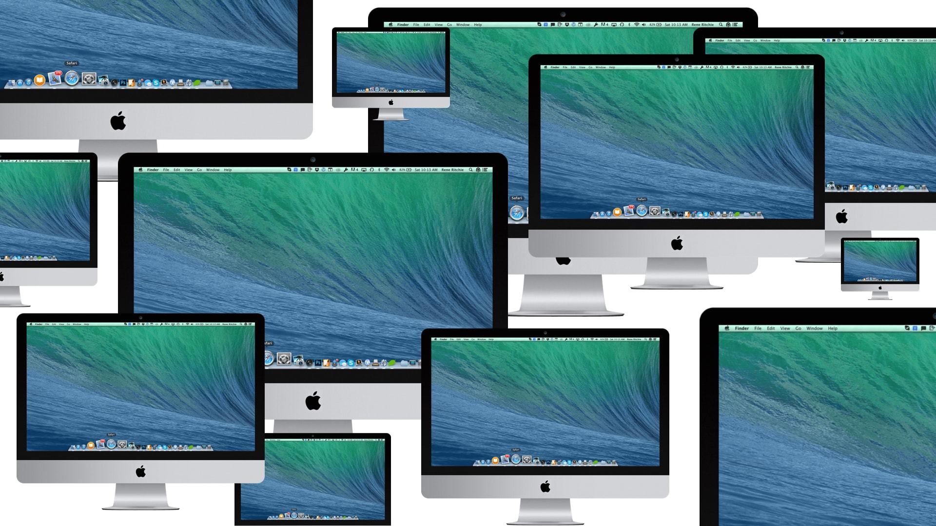 Montagem com 12 iMac.