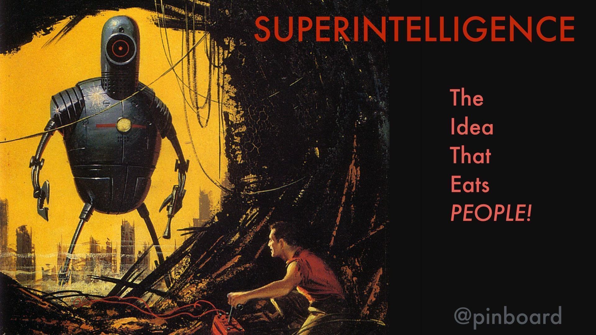 Robô ameaçador perto de um humano.