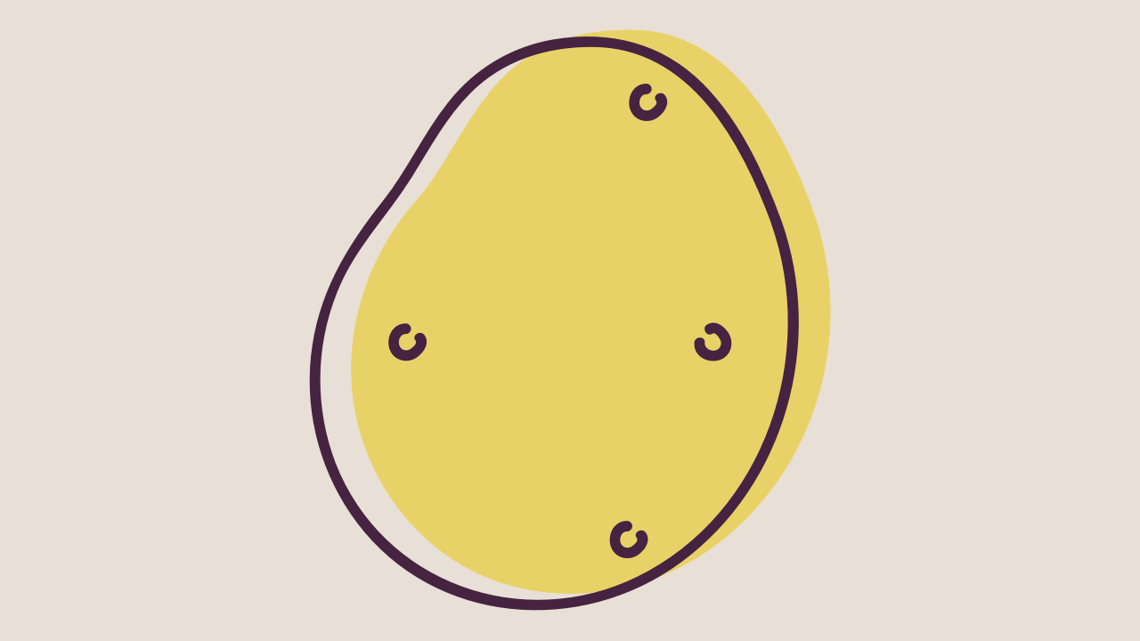 Uma batata, o ícone do Couch Potato.