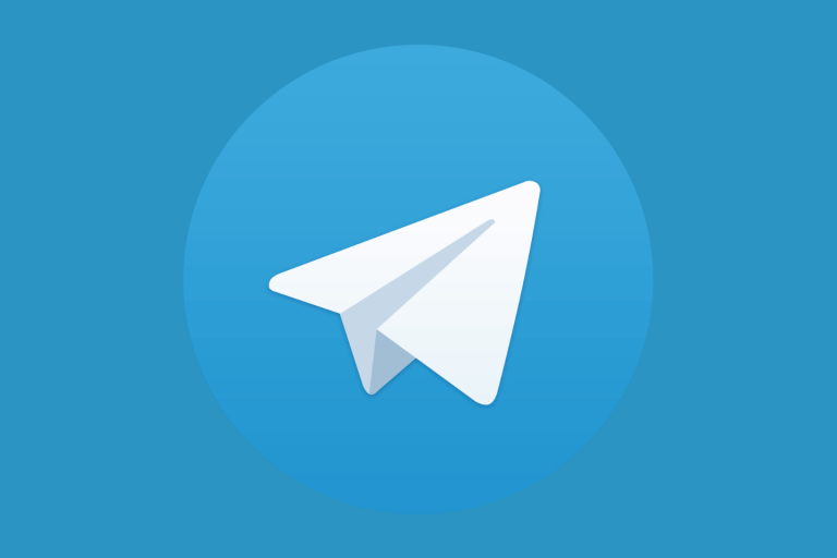 Logo do Telegram contra fundo azul.