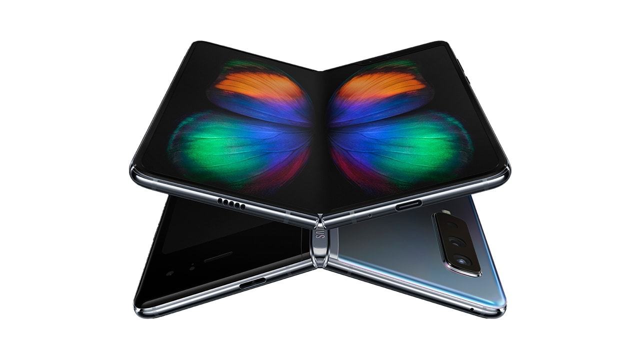 Imagem de divulgação do Galaxy Fold simulando uma borboleta.