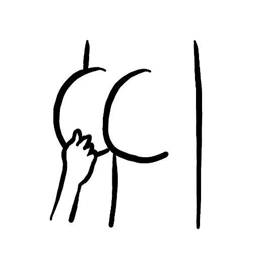 GIF de uma bunda com a mão no "queixo" como se estivesse pensando.