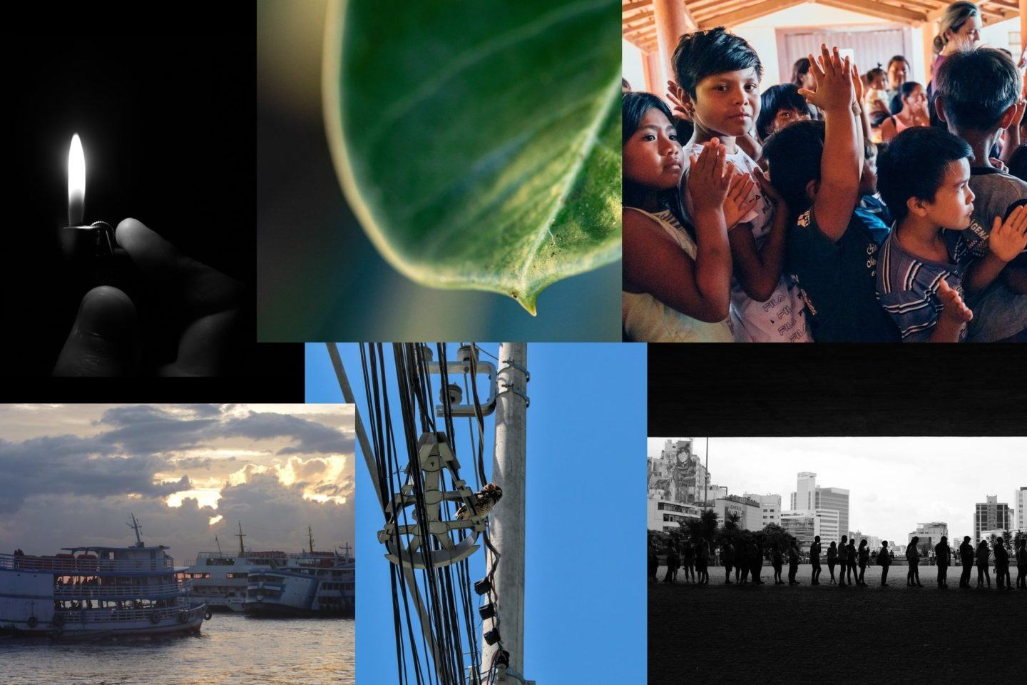 Seis fotos diversas (as do post) dispostas de modo mais ou menos ordenado contra um fundo preto.