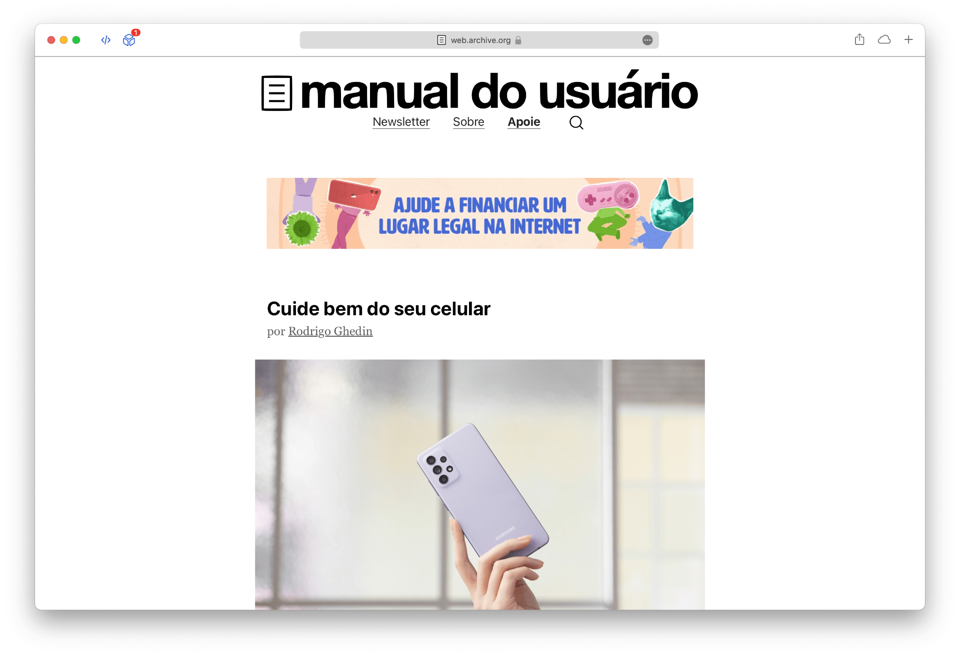 Mesmo leiaute, Underscores, com o logo grandão do Manual do Usuário.