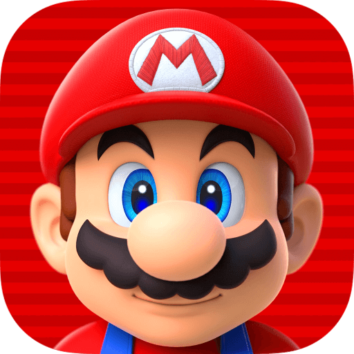 Rosto do Mario, personagem da Nintendo, dentro de um ícone com fundo vermelho.
