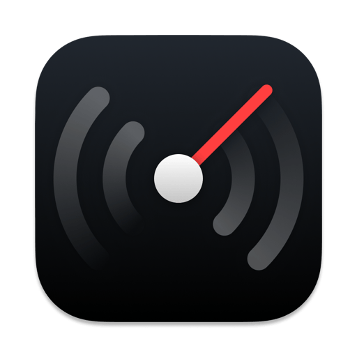 Ícone do Hotspot Meter: Uma espécie de velocímetro preto com ponteiro vermelho.