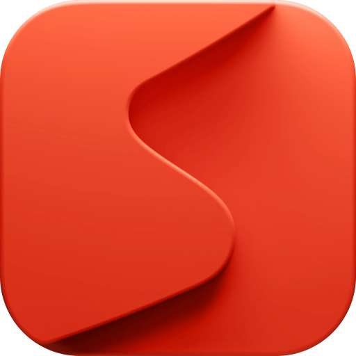 Ícone do Superlist: um “S” vermelho em relevo.