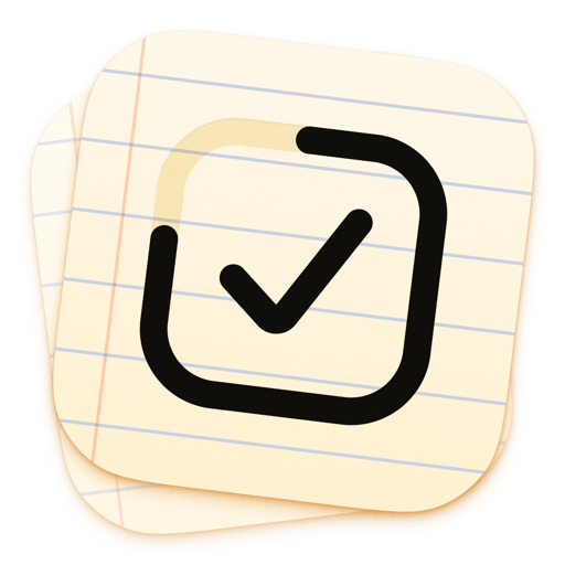 Ícone do Twodos: duas folhas de caderno, com uma checkbox marcada, levemente inclinadas.