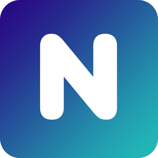 Ícone do Noto: “N” branco contra um fundo azul e verde, em degradê.