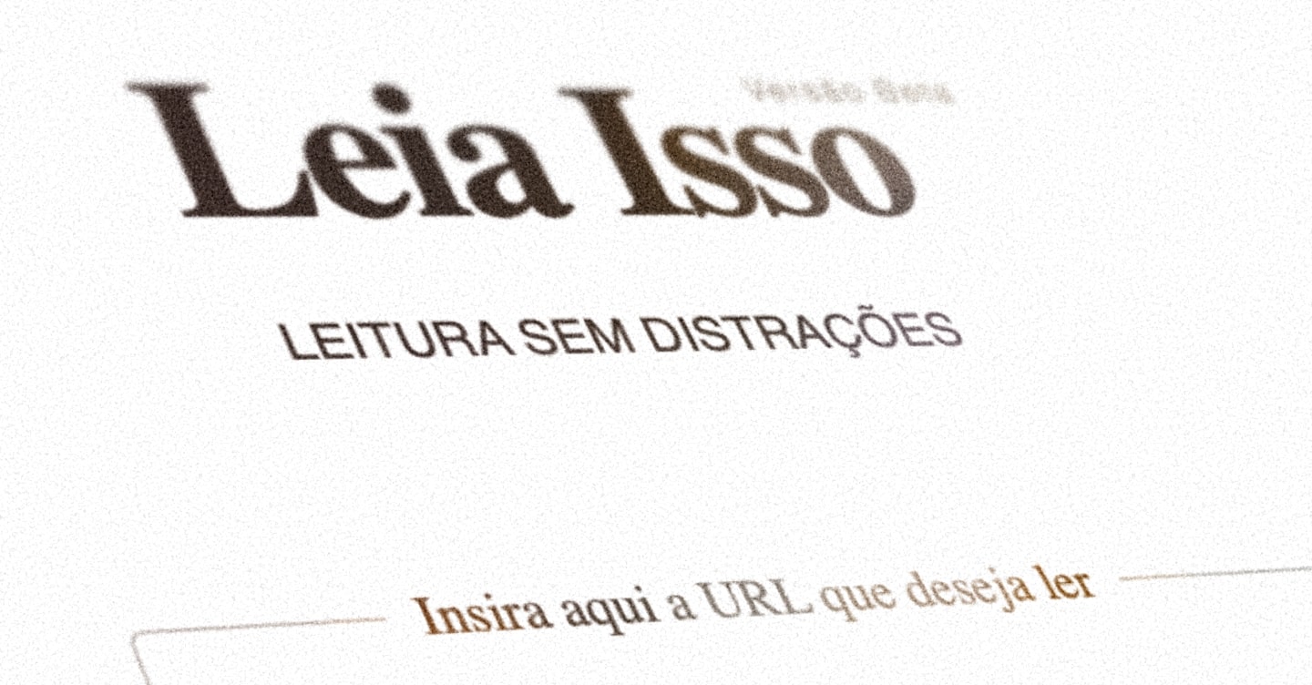 Logo do “Leia Isso” estilizado como se fosse uma fotografia antiga.