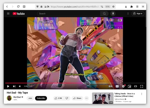 Print do Firefox com tema Gnome exibindo um vídeo no YouTube.
