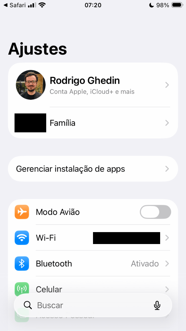 Nova opção aparece nos Ajustes
